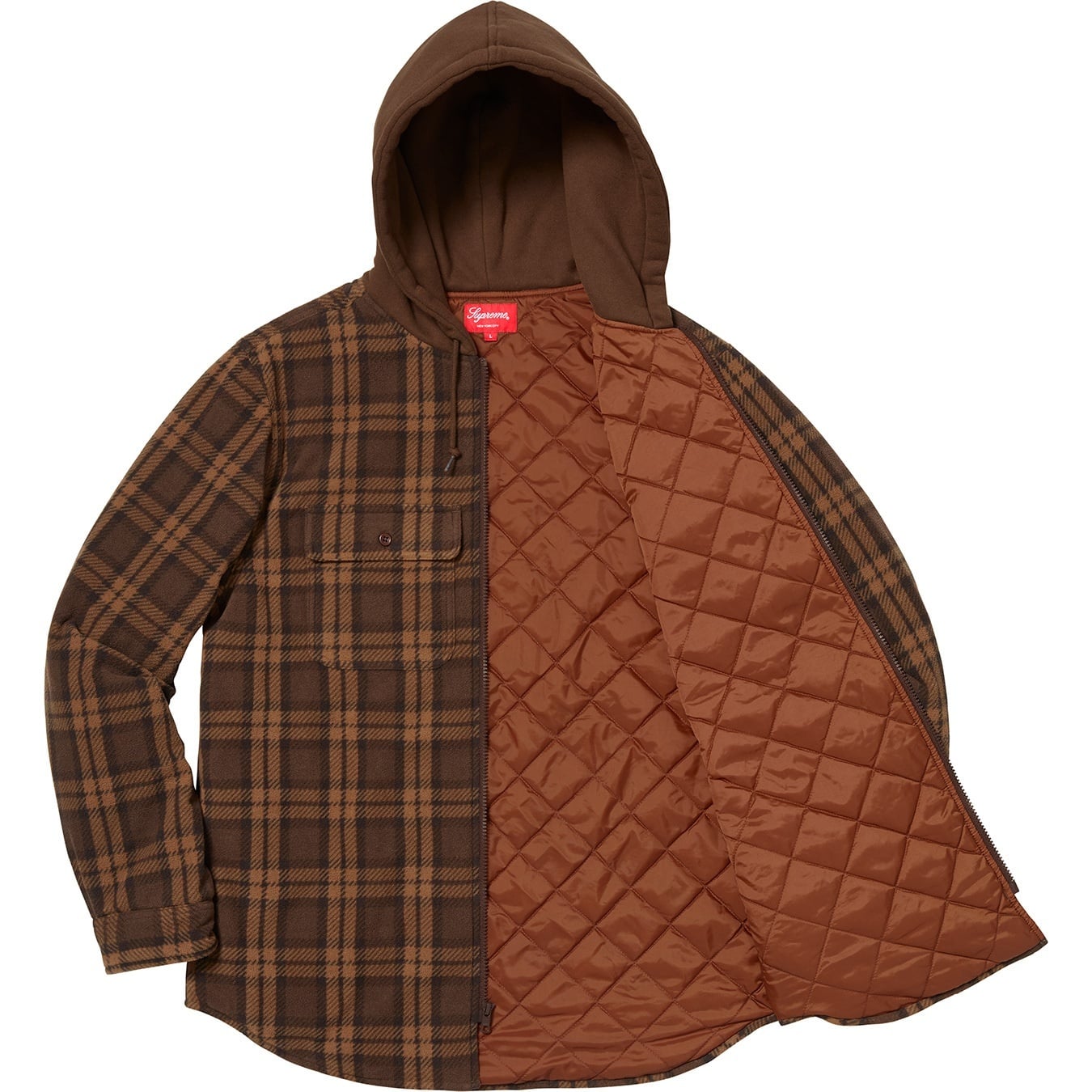 Hooded Plaid Work Shirt view 6